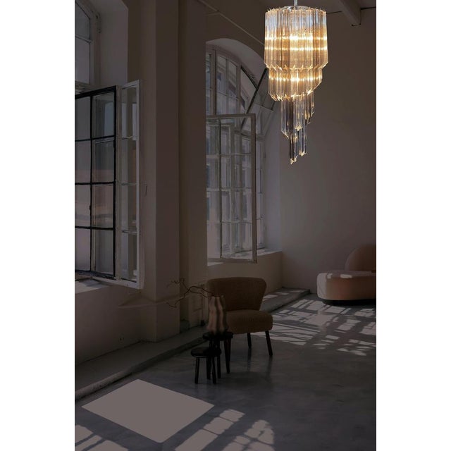 Murano Glass Quadriedri Prisms Chandelier, 1980s For Sale - Image 4 of 18