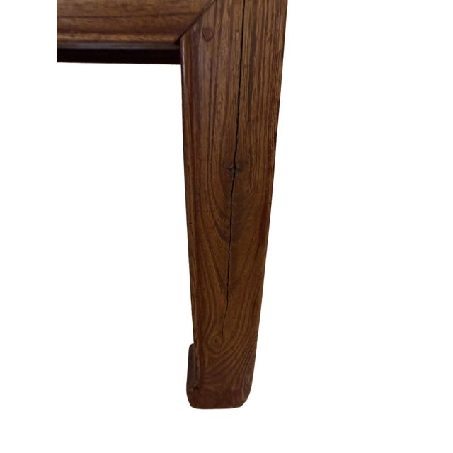 Brown Antique Elm Low Stool With Storage Drawer For Sale - Image 8 of 11
