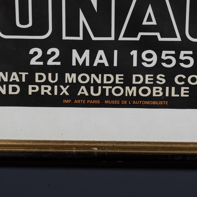 Paper Vintage 20th Century Framed 1955 Monaco Grand Prix Poster by Jean Ramel, 1985 For Sale - Image 7 of 18