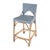 Creanly 25.25 in. Seat Height Rectangular Rattan Counter Stool with Back, Baby Blue/ Natural Rattan Frame For Sale - Image 9 of 9