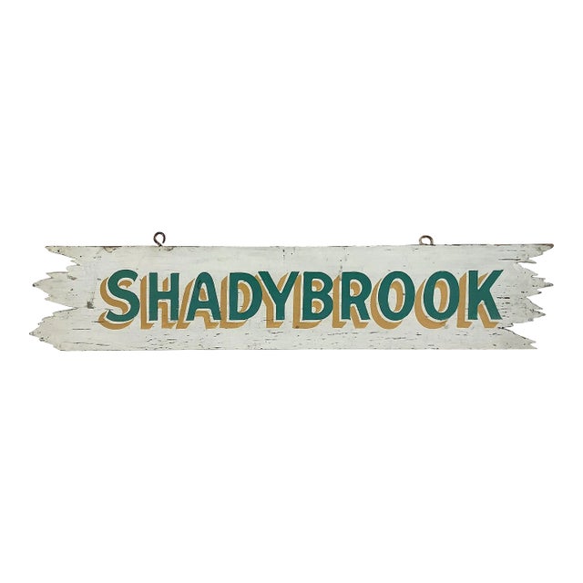 Vintage Shadybrook Two-Sided Sign For Sale