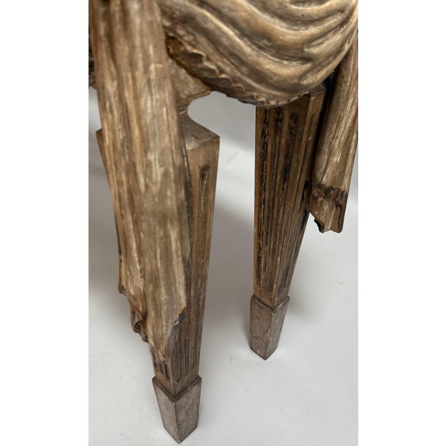 Antique White Early 20th Century Neoclassical Carved and Painted Italian Console Table For Sale - Image 8 of 12
