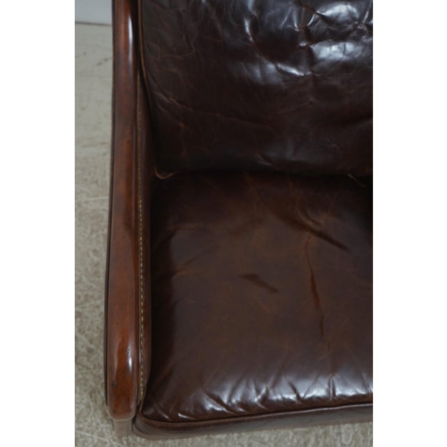 Theodore Alexander Leather & Mahogany Club Chair For Sale In Philadelphia - Image 6 of 18