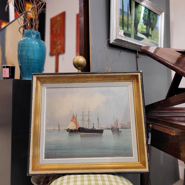 Technique: Oil on canvas Title of the work: “Boats of Kortenhoef” Artist: Bernard van Beek Period: 1910s Country of...