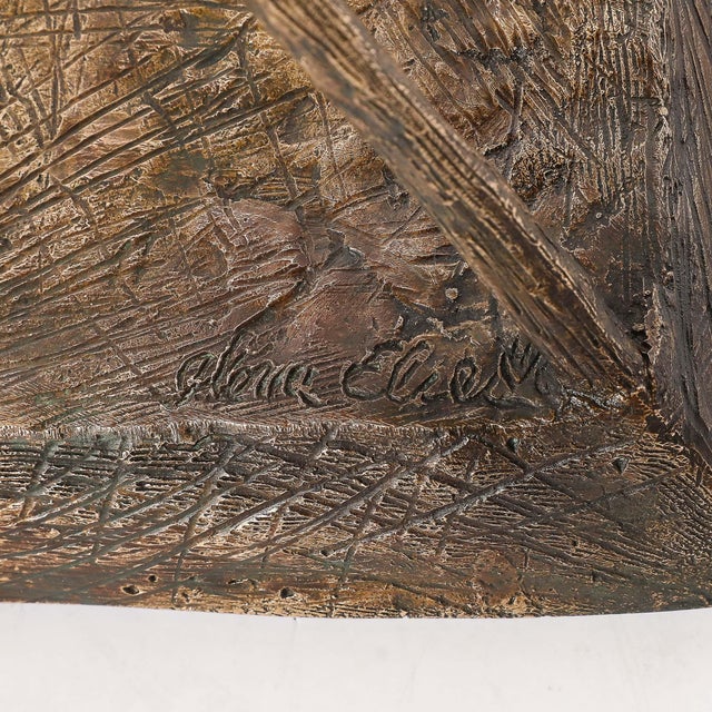 Mid-Century Bronze Signed Gloria Ellies Stylized Horseman Sculpture Edition 4/6 For Sale - Image 11 of 17