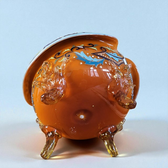 Glass Enamelled Glass Bowl attributed to Auguste Jean, 19th Century For Sale - Image 7 of 10