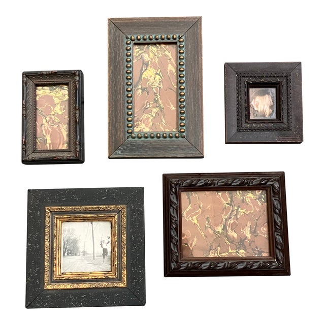 Vintage Collection of 5 Miniature Picture Frames-Set of 5 For Sale