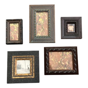 Vintage Collection of 5 Miniature Picture Frames-Set of 5