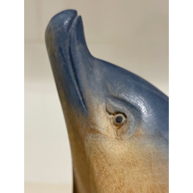 Late 20th Century Hand Carved Wooden Dolphin, Vintage For Sale - Image 5 of 9