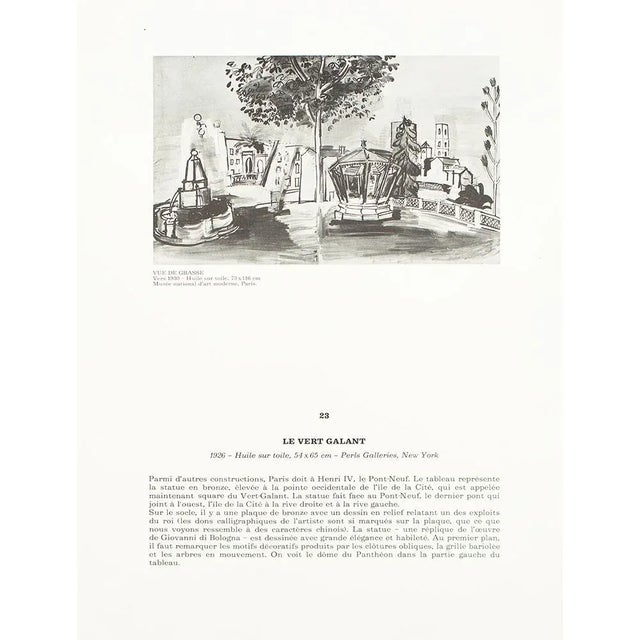 1970s 1970 After Raoul Dufy "Gallant Green", Full-Color Parisian Print For Sale - Image 5 of 7