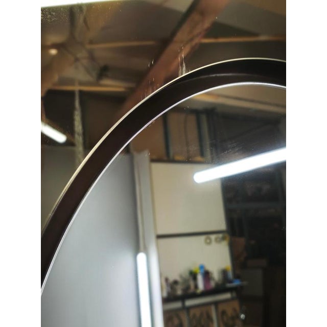 Vintage Italian Space Age Smoked Glass and Circular Wall Mirror, 1970s For Sale - Image 9 of 12