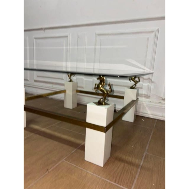 Vintage Coffee Table with Horses, 1950 For Sale - Image 3 of 8