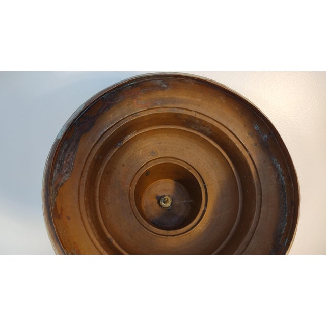 Early 20th Century Ottoman Era Brazier Lid - Hammered Copper With Brass Bird For Sale - Image 10 of 10