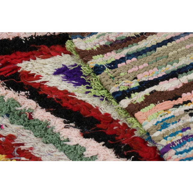 Textile Vintage Moroccan Rug With Polychromatic Chevron Patterns, From Rug & Kilim For Sale - Image 7 of 7