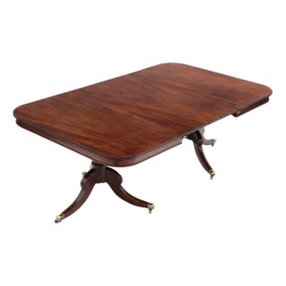 Early 19th Century Mahogany Extending Twin Pedestal Dining Table For Sale