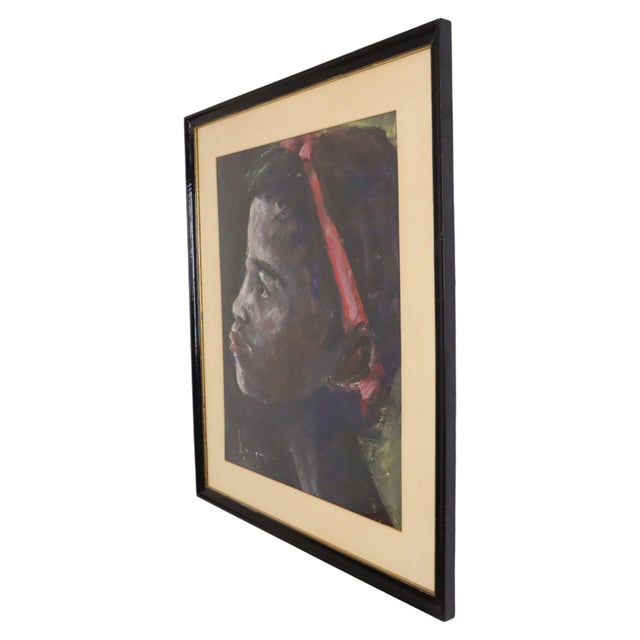 Weyne, African Girl Paper, 1960s, Compressed Wood & Paper & Pine For Sale - Image 6 of 11
