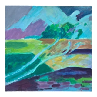 Vintage Large Abstract Expressionist Landscape - For Sale