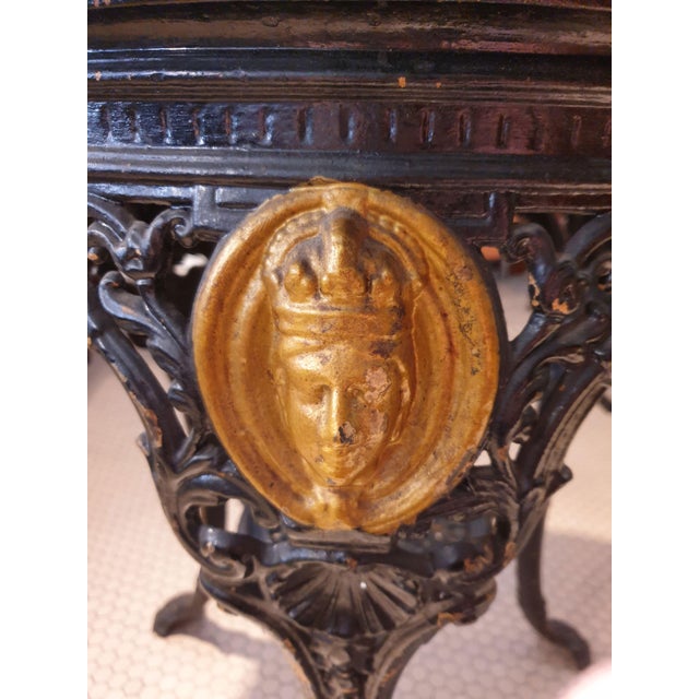 Wood Round Cast Iron, Wood & Leather Coffee Table For Sale - Image 7 of 15