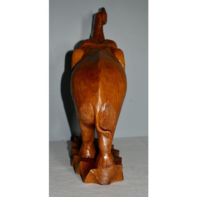 Vtg. Carved Wood Elephant Statue For Sale - Image 9 of 13
