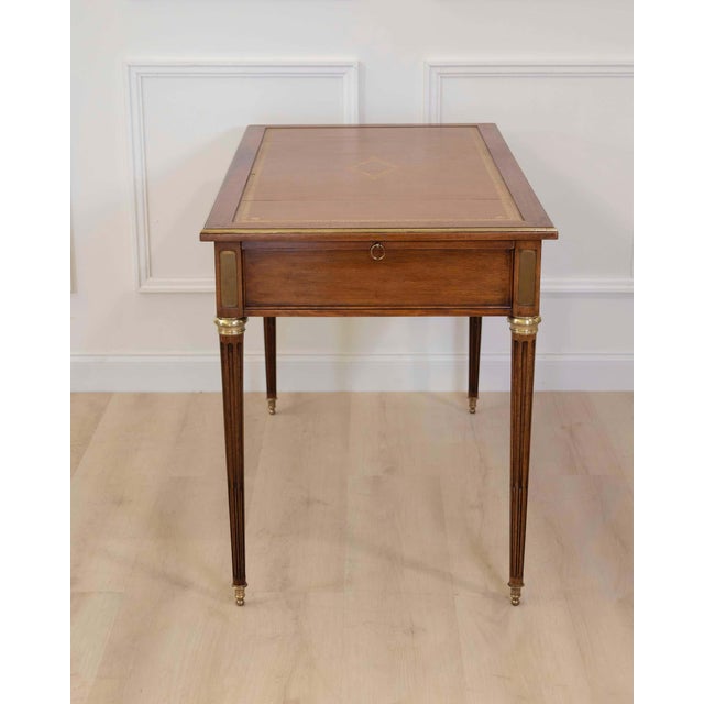French French 20th Century Louis XVI Style Flat Desk For Sale - Image 3 of 11