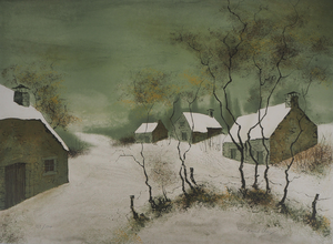 Bernard Charoy, Paysage enneigé, Lithograph