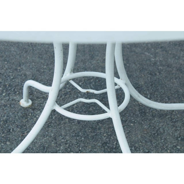 Vintage Wrought Iron Round Patio, Garden Dining Table For Sale - Image 11 of 13