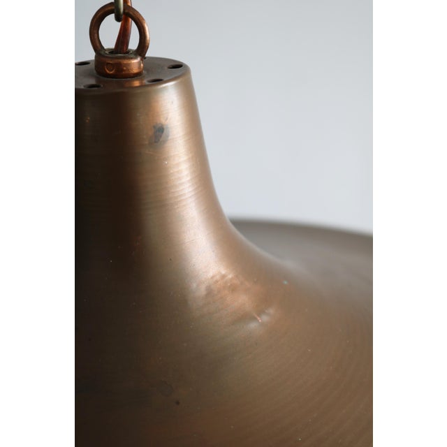 1960s Large Danish Brutalist Hand-Hammered Copper Pendant Lamp from ES Horn Aalestrup, 1960s For Sale - Image 5 of 8