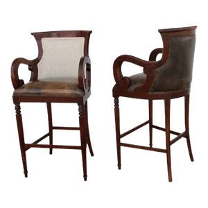 Vintage Pair of Regency Style Bar Stools
