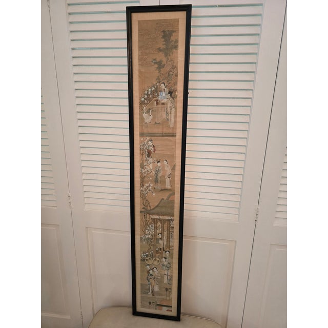 Antique Chinese Painting in a Pre Mid Century Frame For Sale In Boston - Image 6 of 12