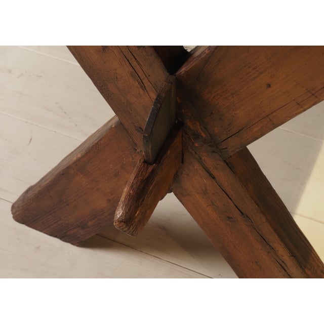 19th Century X Frame Trestle and Cross Strecther Base Table For Sale - Image 14 of 18