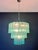 Glass Large Turquoise Murano Glass 3-Tier Tube Chandelier from Venini, 1990s For Sale - Image 7 of 18