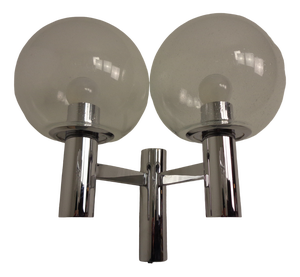 Chromed Glass Wall Lamp from OTT International, 1960s