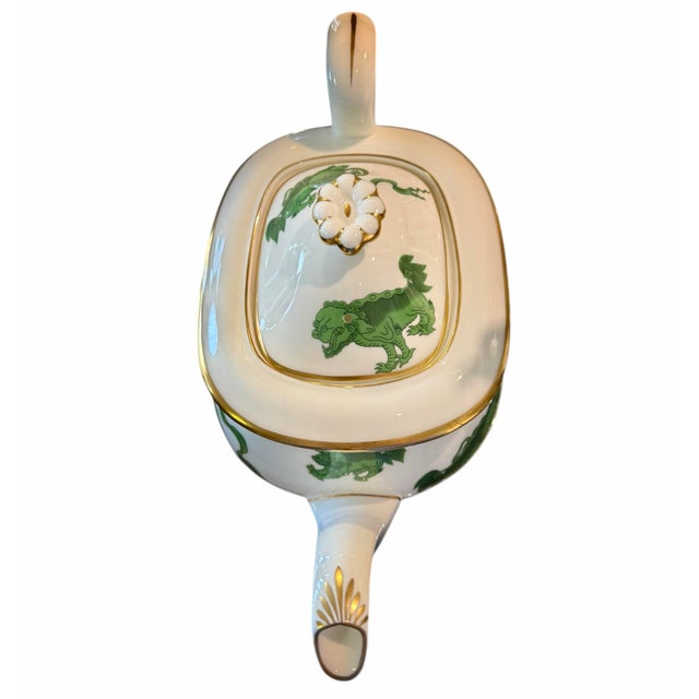 Wedgwood 20th Century Wedgewood “Chinese Tigers” Bone China Teapot - Green For Sale - Image 4 of 8