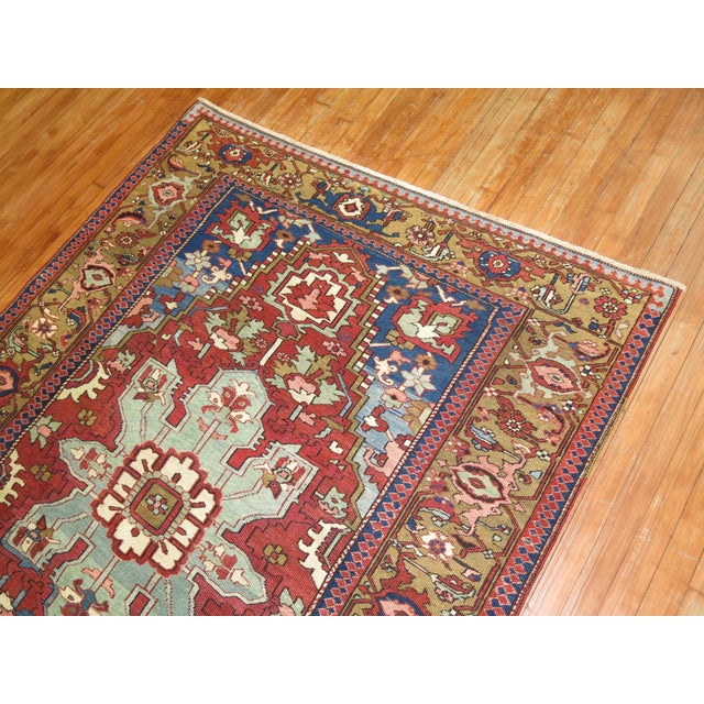 Early 20th Century Antique Serapi Rug - 5'2" x 6'10" For Sale - Image 5 of 18