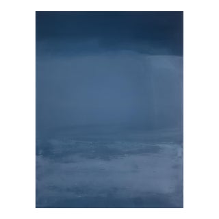 Mellow Blue Color Field Painting With Soft Dimensional Texture For Sale