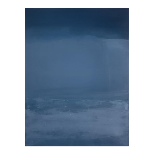 Mellow Blue Color Field Painting With Soft Dimensional Texture For Sale