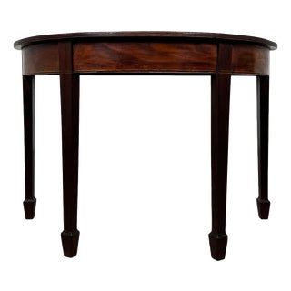 Antique 19th Century Mahogany Demi-Lune Side Table For Sale