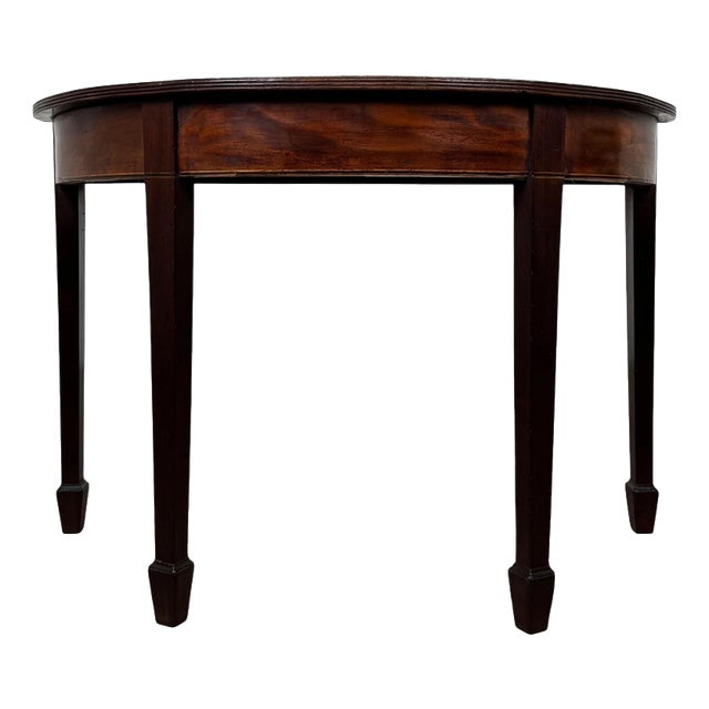 Antique 19th Century Mahogany Demi-Lune Side Table For Sale