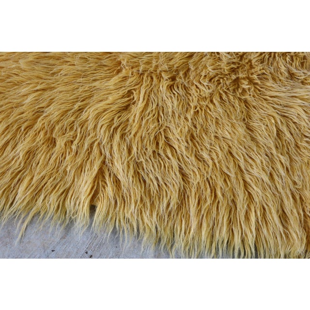 Vintage Greek Flokati Orange Shag Rug Wool 83 X 54 Grecian Mid Century Modern Retro 70's For Sale - Image 4 of 4