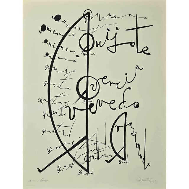 Rafael Alberti, Letter Q, Lithograph, 1972 For Sale
