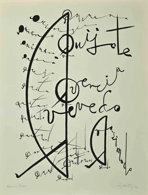 Rafael Alberti, Letter Q, Lithograph, 1972