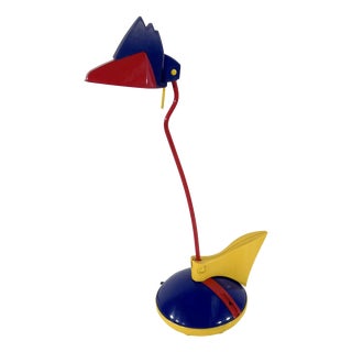 Postmodern Blue and Red Toucan Table Lamp from Brilliant Leuchten, Germany, 1980s For Sale