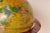 Vintage Replogle Yellow and Red Tin Litho "Globe Grams' Spinning World Globe For Sale - Image 11 of 18