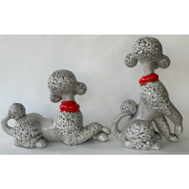 Mid Century Ceramic Poodle Figurines, Set of Two For Sale - Image 4 of 11
