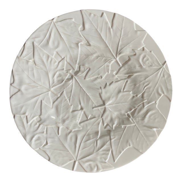 Bordallo Pinheiro Majolica White Platter For Sale