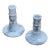 Vintage Mid-Century White & Gray Marble Taper Candlesticks - Pair For Sale