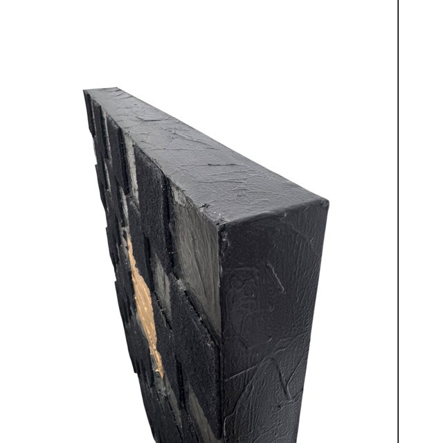 Black "Square One" Triptych Painting by Sabine Stromeyer b.1962 For Sale - Image 8 of 11