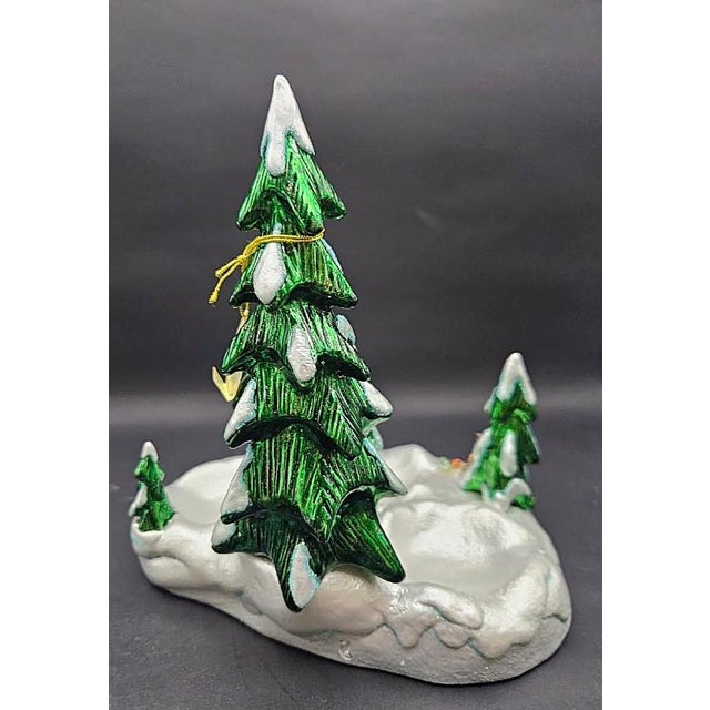 1990s 1990s Waterford Christmas Tree Snowy Village Forest Display Winter Scene for Ornaments Table Centerpiece For Sale - Image 5 of 13