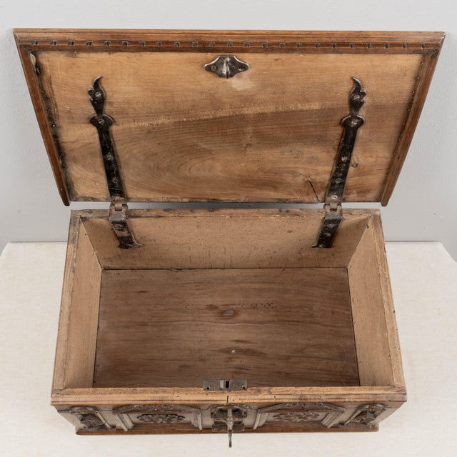 19th Century Spanish Walnut Wedding Coffer or Marriage Chest For Sale - Image 12 of 12