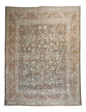 19th Century Antique Tree Motif Rug, 9'10'' X 14'4''